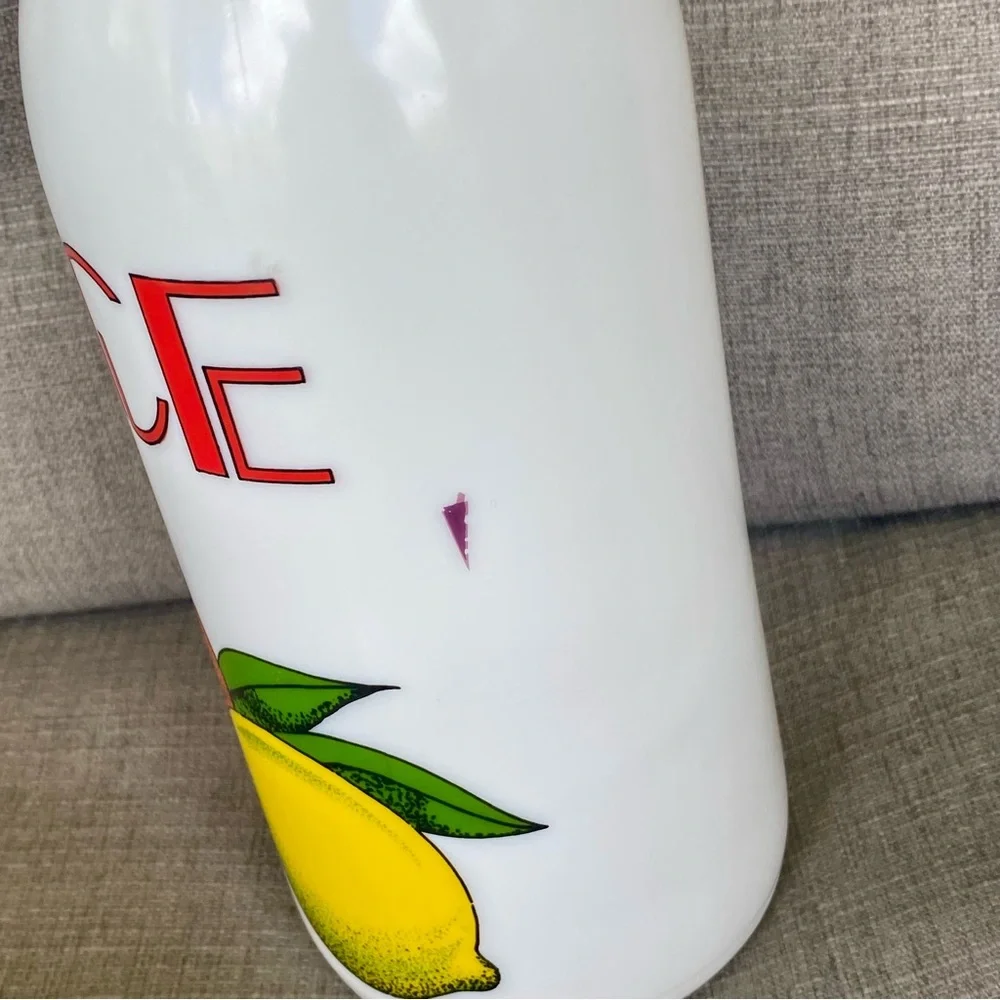 Vintage 70’s Juice White Glass Bottle Vase
